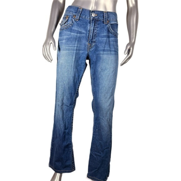 True Religion Denim - True Religion | Deer Hallow Denim Orange Stitch Straight Leg Jeans